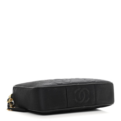 Chanel Satin Quilted Camellia Camera Case Black 4 of 12