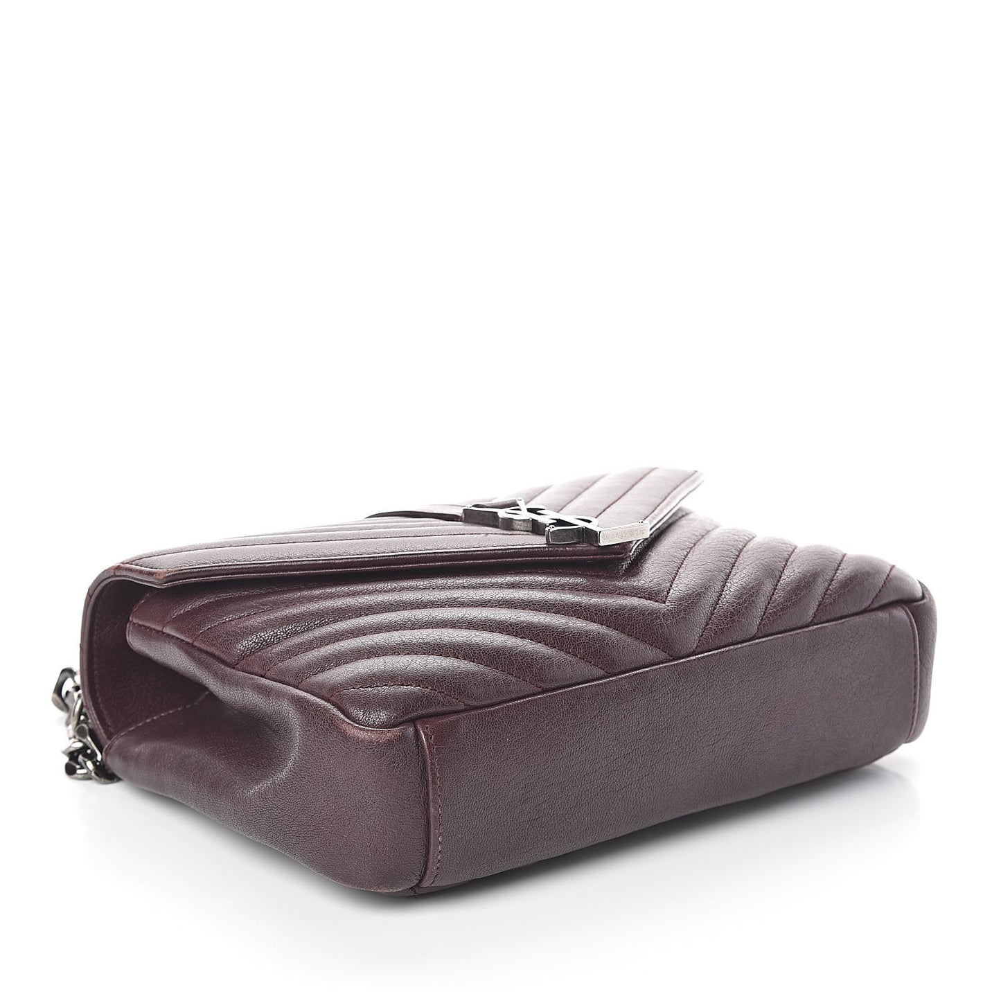 Sheepskin Matelasse Chevron Monogram Medium College Bag Amaranto