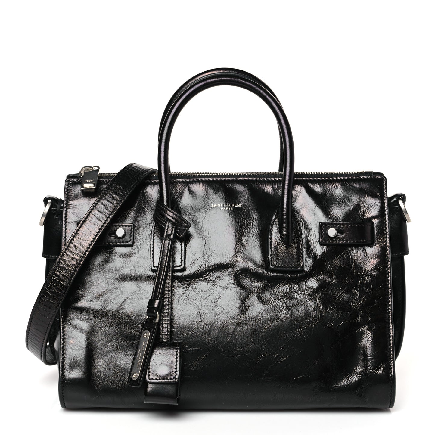Glace Calfskin Baby Souple Sac De Jour Black