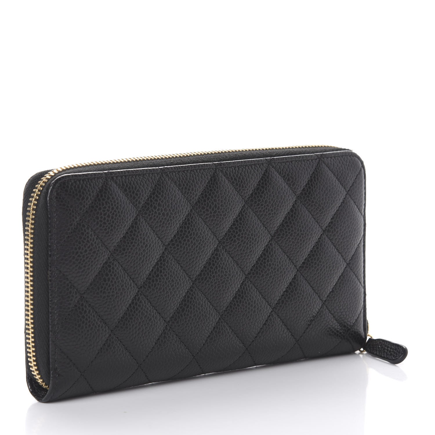 Chanel Caviar Quilted Large Gusset Zip Around Wallet Black 3 of 11