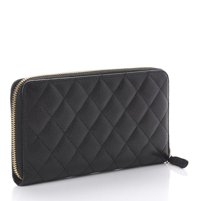 Chanel Caviar Quilted Large Gusset Zip Around Wallet Black 3 of 11