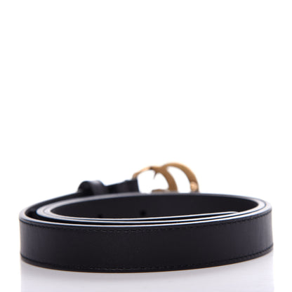 Gucci Moon Calfskin Pearl Double G 20mm Belt 80 32 Black Cream 2 of 5
