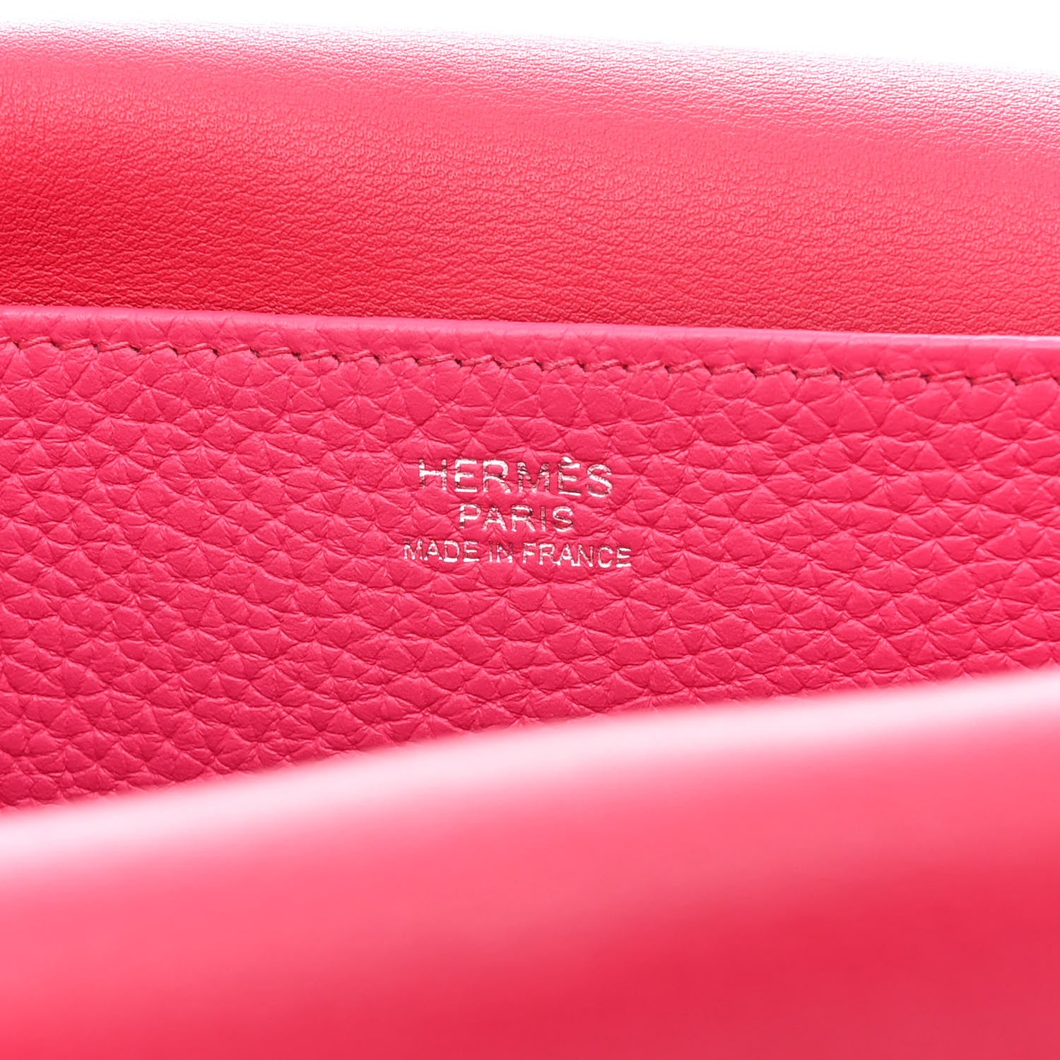 Hermes Taurillon Clemence Halzan 25 Rose Shocking 6 of 11