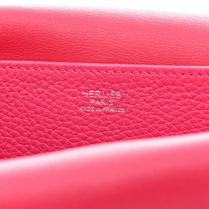 Hermes Taurillon Clemence Halzan 25 Rose Shocking 6 of 11