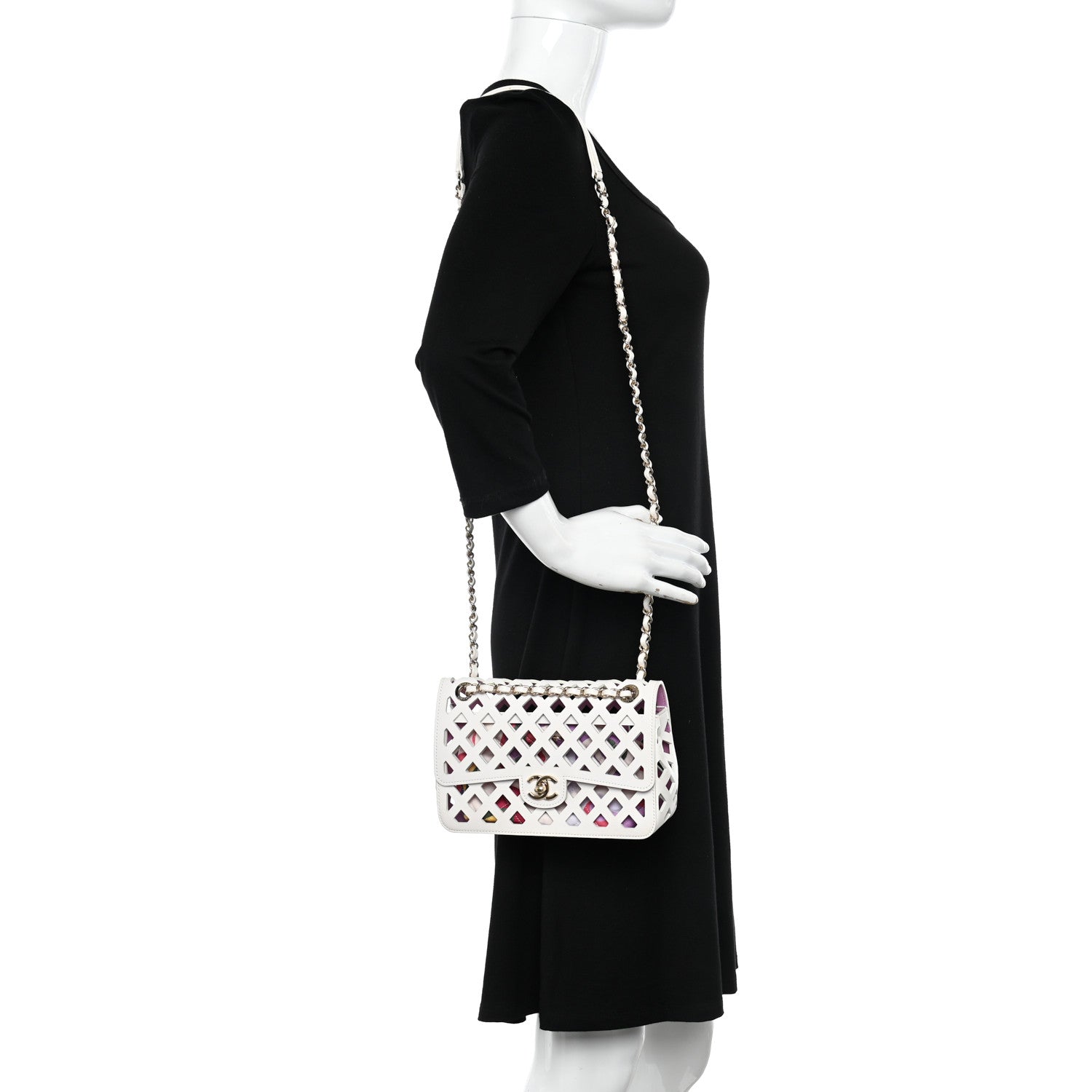 Chanel Lambskin Small Sea Through Flap White Multicolor 2 of 15