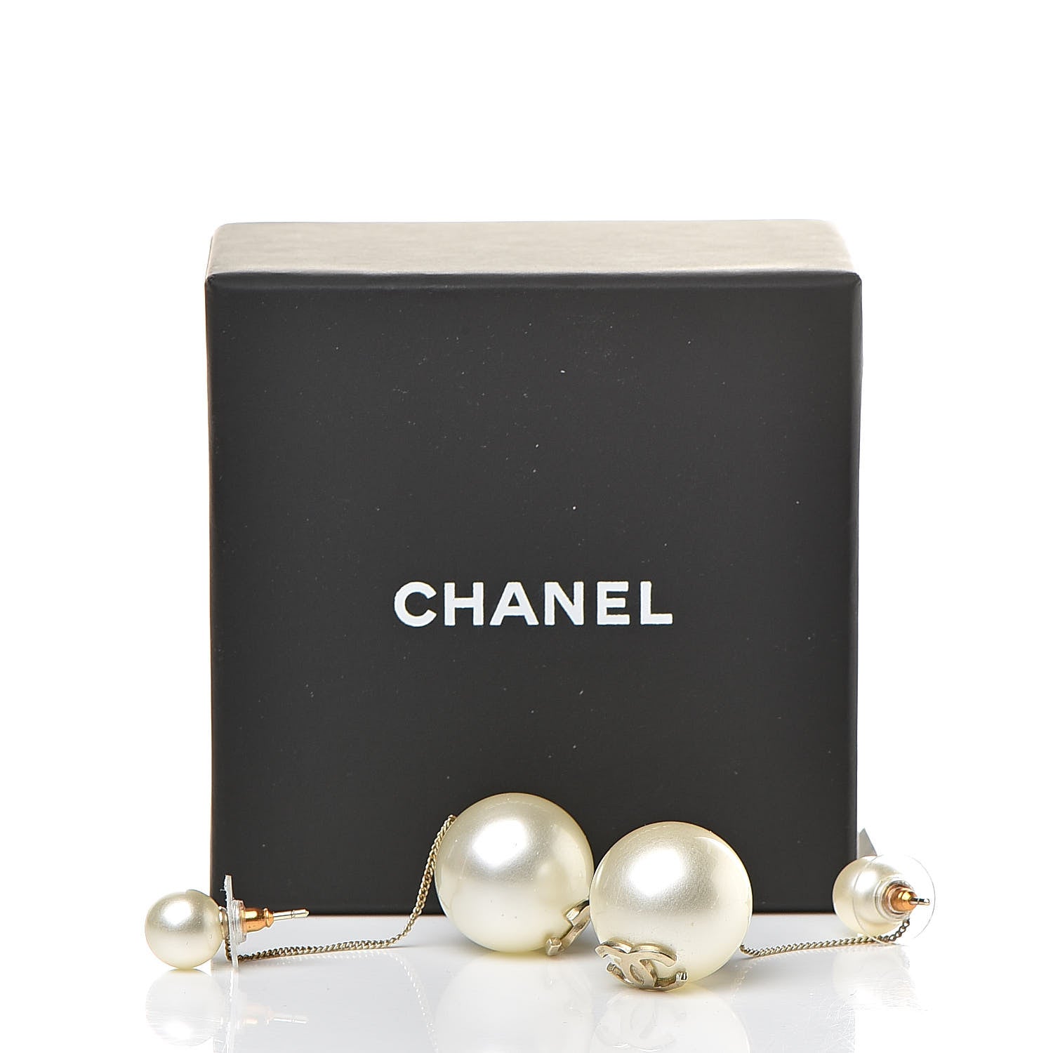 Chanel Pearl CC Drop Earrings Gold 5 of 5