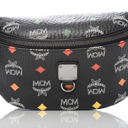 MCM Skyoptic Visetos Small Fursten Belt Bag Diamond Black 8 of 10