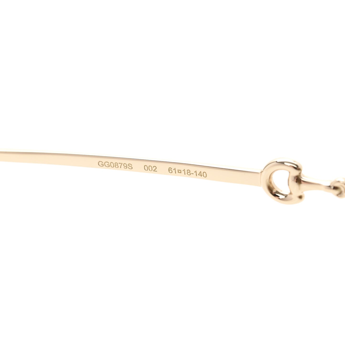 Metal Horsebit Square Frame Sunglasses GG0879S Gold