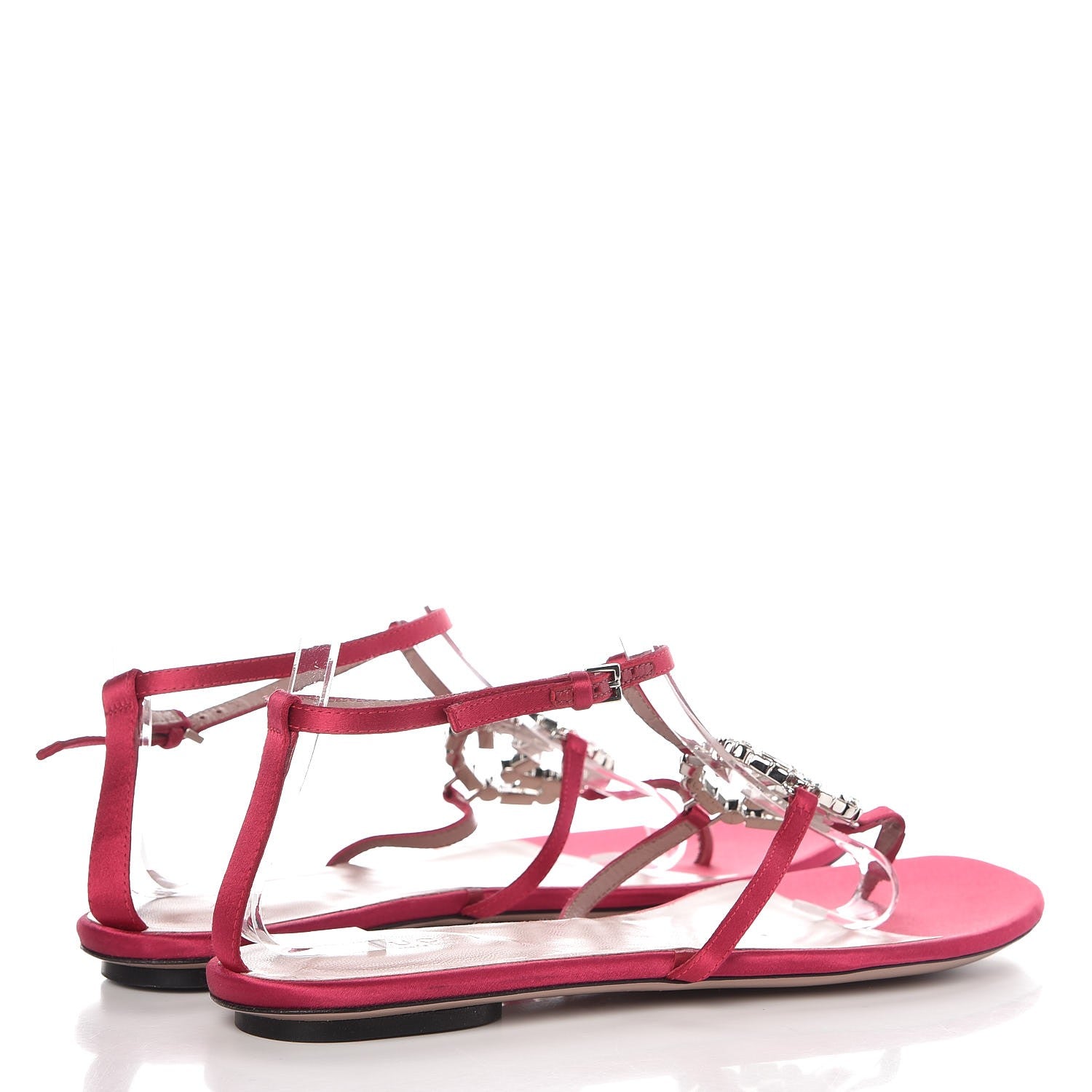 Gucci Satin Crystal GG Thong Sandals 39 Petunia 4 of 9