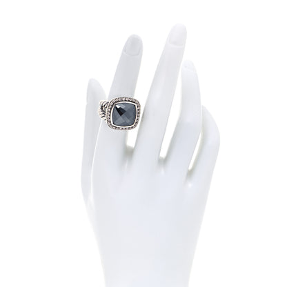 David Yurman Sterling Silver Diamond Hematite 11mm Albion Ring 52 6 2 of 5
