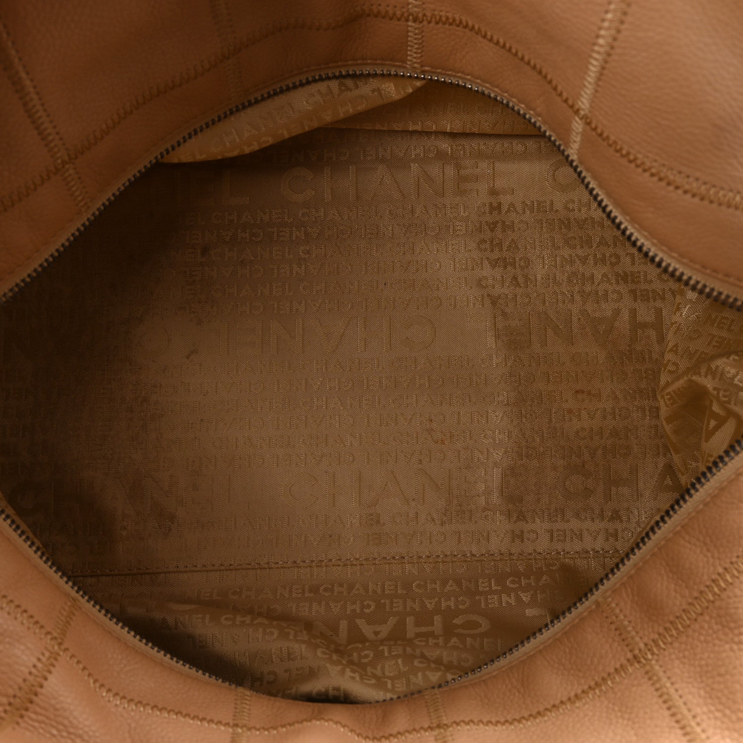 Chanel Caviar Square Stitched Bowler Beige 5 of 10