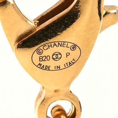 Chanel Metal Crystal Pearl 90's Icon Logo Necklace Gold 5 of 5