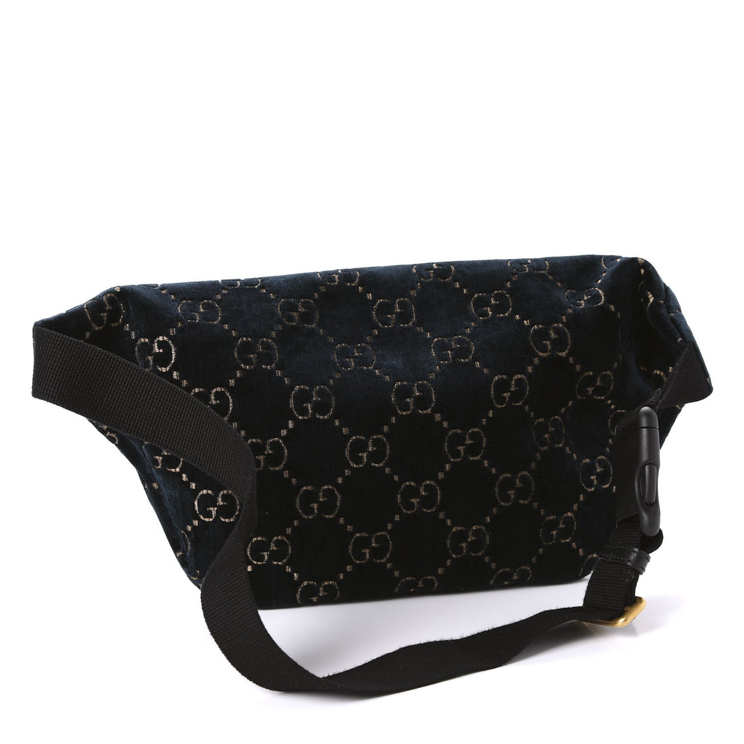 Velvet GG Monogram Web Belt Bag Blue Beige