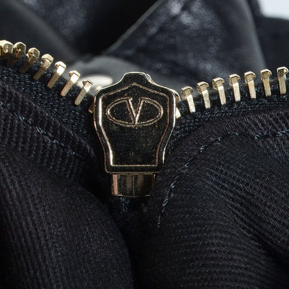 Valentino Garavani Vitello Medium Rockstud Tote Black 8 of 9