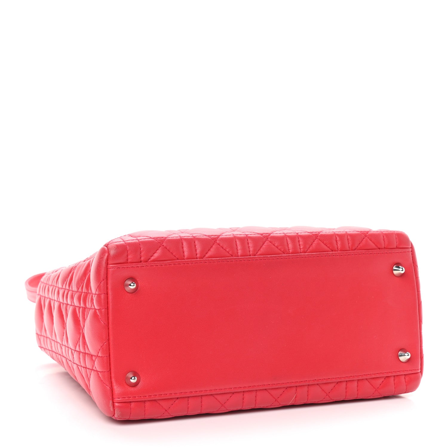 Christian Dior Lambskin Cannage Medium Lady Dior Red 3 of 12