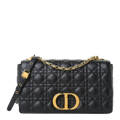 Christian Dior Lambskin Cannage Large Caro Bag Black 1 of 12