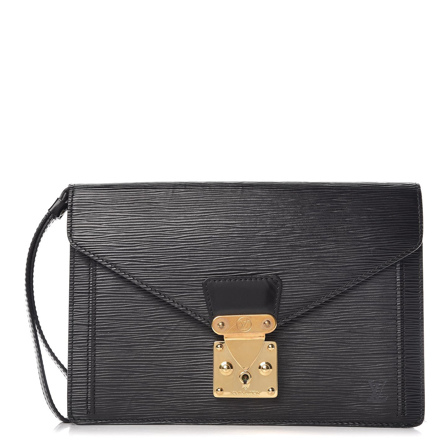 Epi Pochette Sellier Dragonne Clutch Black