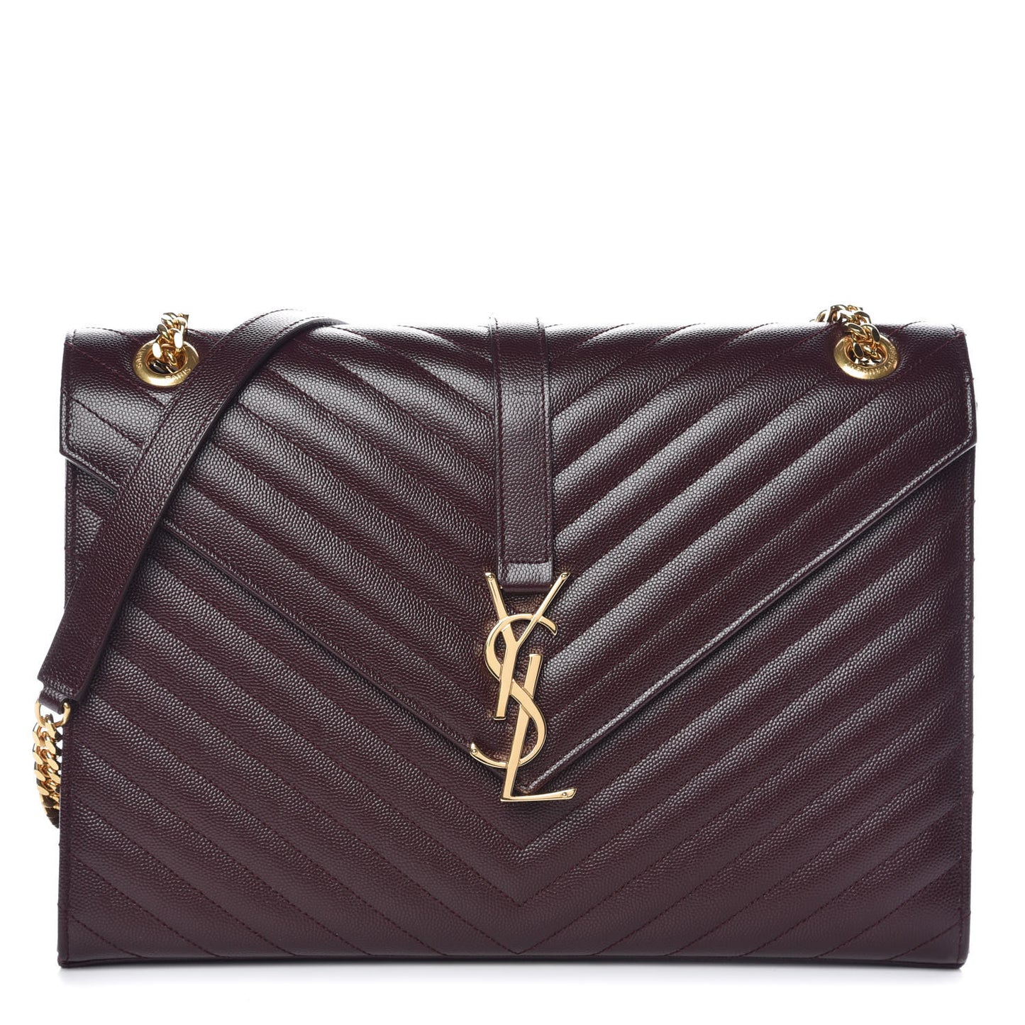Grain De Poudre Matelasse Chevron Large Monogram Satchel Rouge Legion
