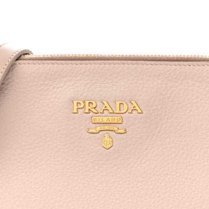 Prada Vitello Phenix Double Zip Crossbody Bag Pink 10 of 12