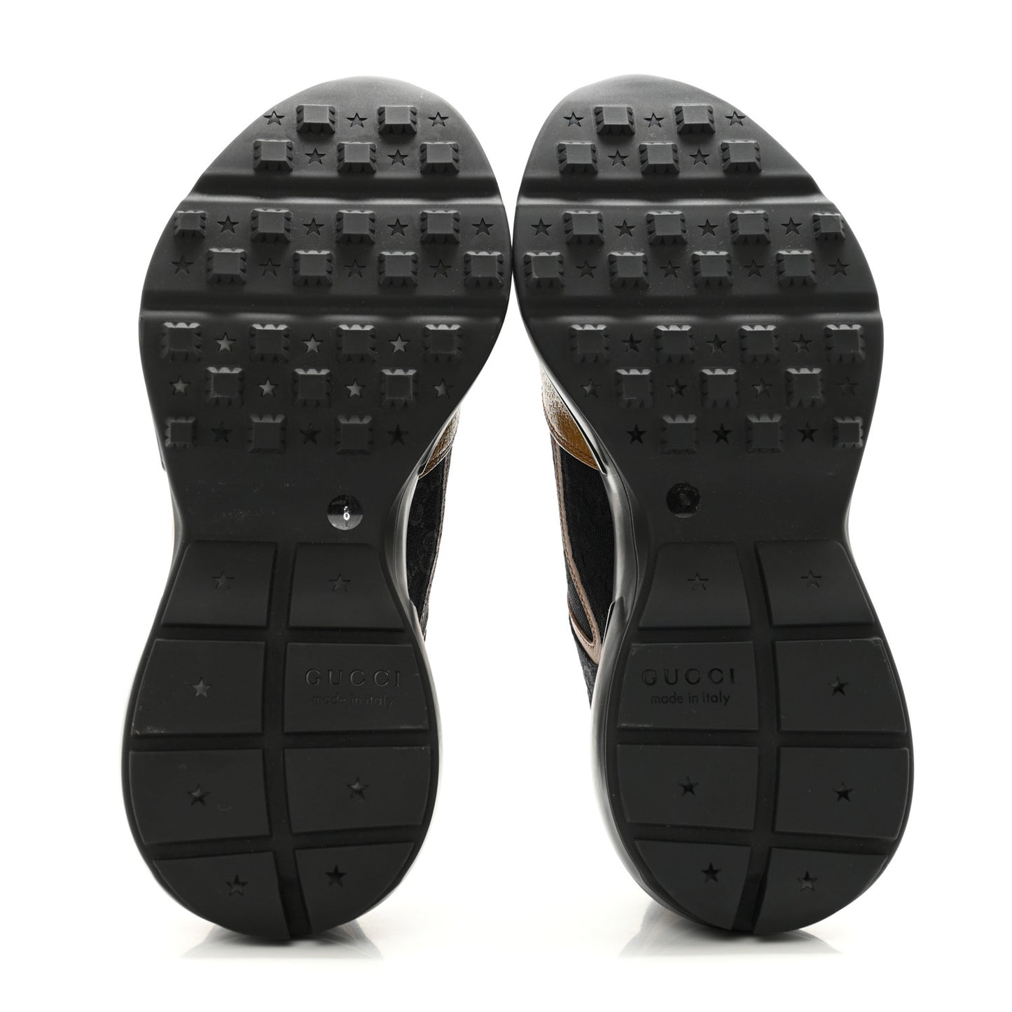 Monogram Textured Dollar Calfskin Mens Rhyton Sneakers 8 Black Khaki Beige