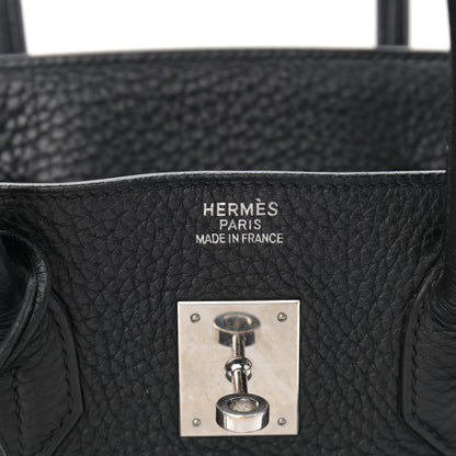 Hermes Taurillon Clemence Birkin 35 Black 6 of 14