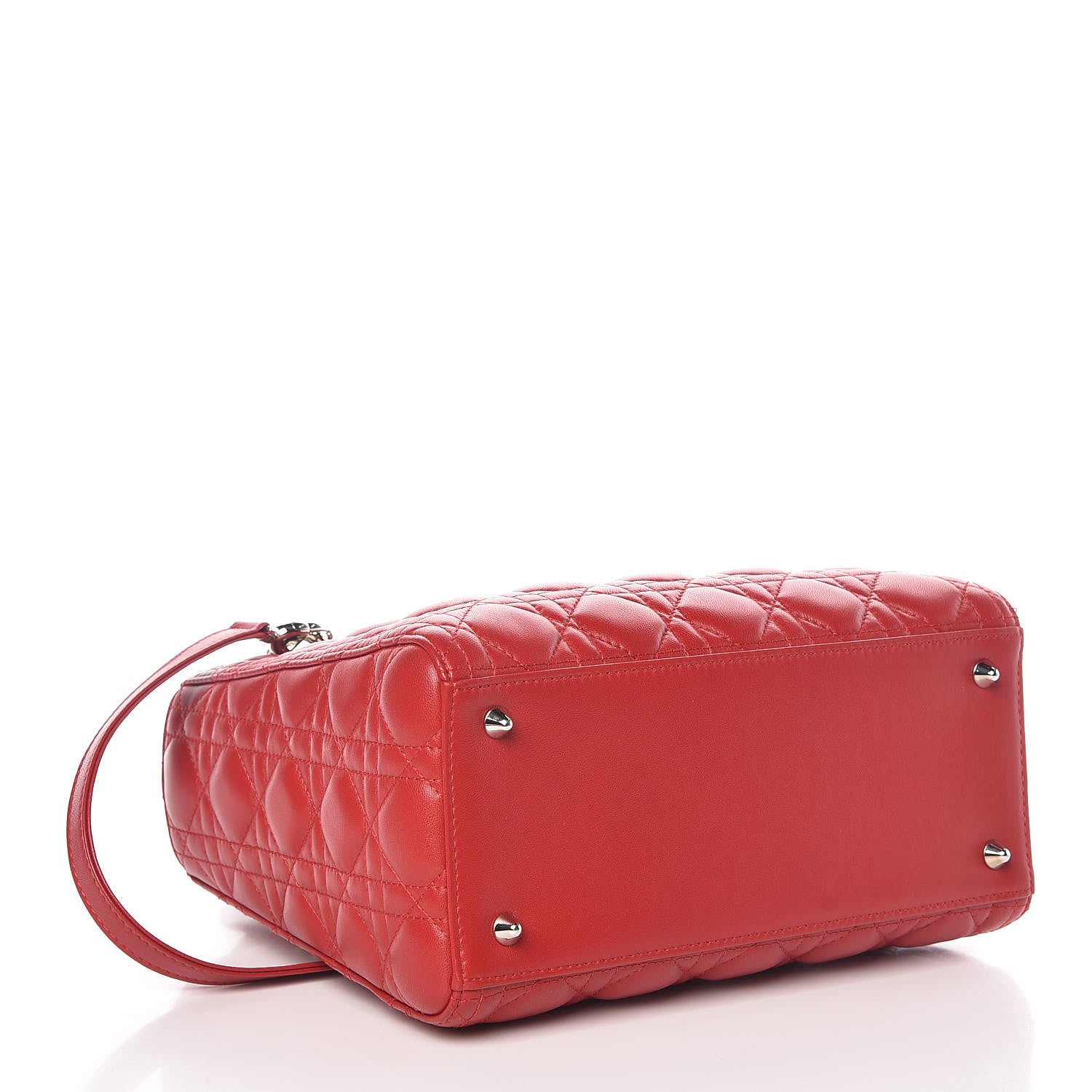 Christian Dior Lambskin Cannage Medium Lady Dior Red 5 of 11