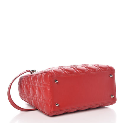Christian Dior Lambskin Cannage Medium Lady Dior Red 5 of 11