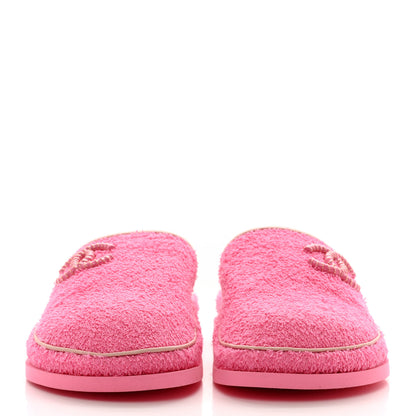 Chanel Fabric Lambskin Stitched Resin CC Mules 39.5 Pink Light Pink 2 of 8