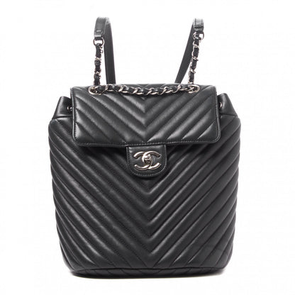 Chanel Calfskin Chevron Quilted Small Urban Spirit Backpack Black 1 of 9