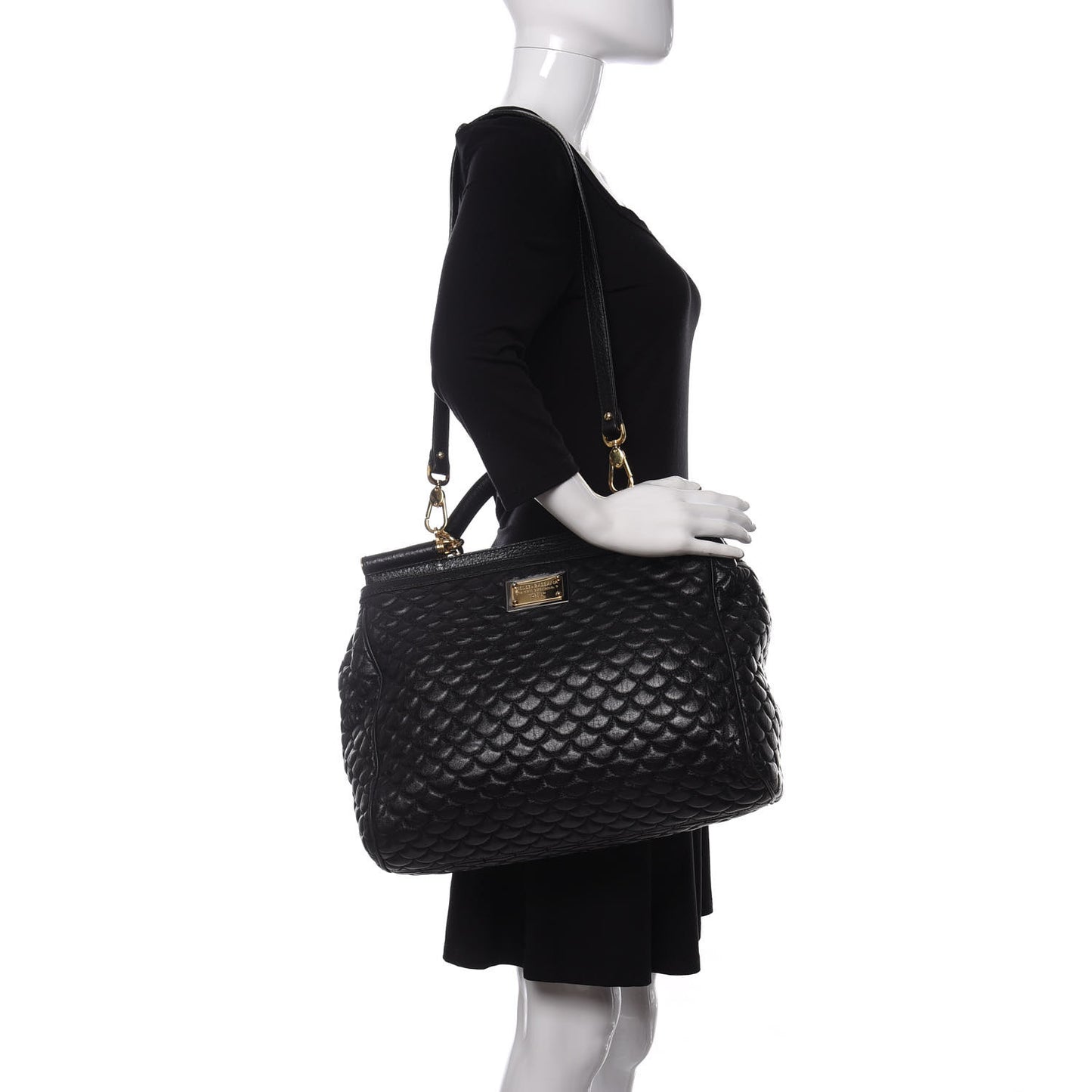 Calfskin Quilted Extra Large Miss Sicily Satchel Black