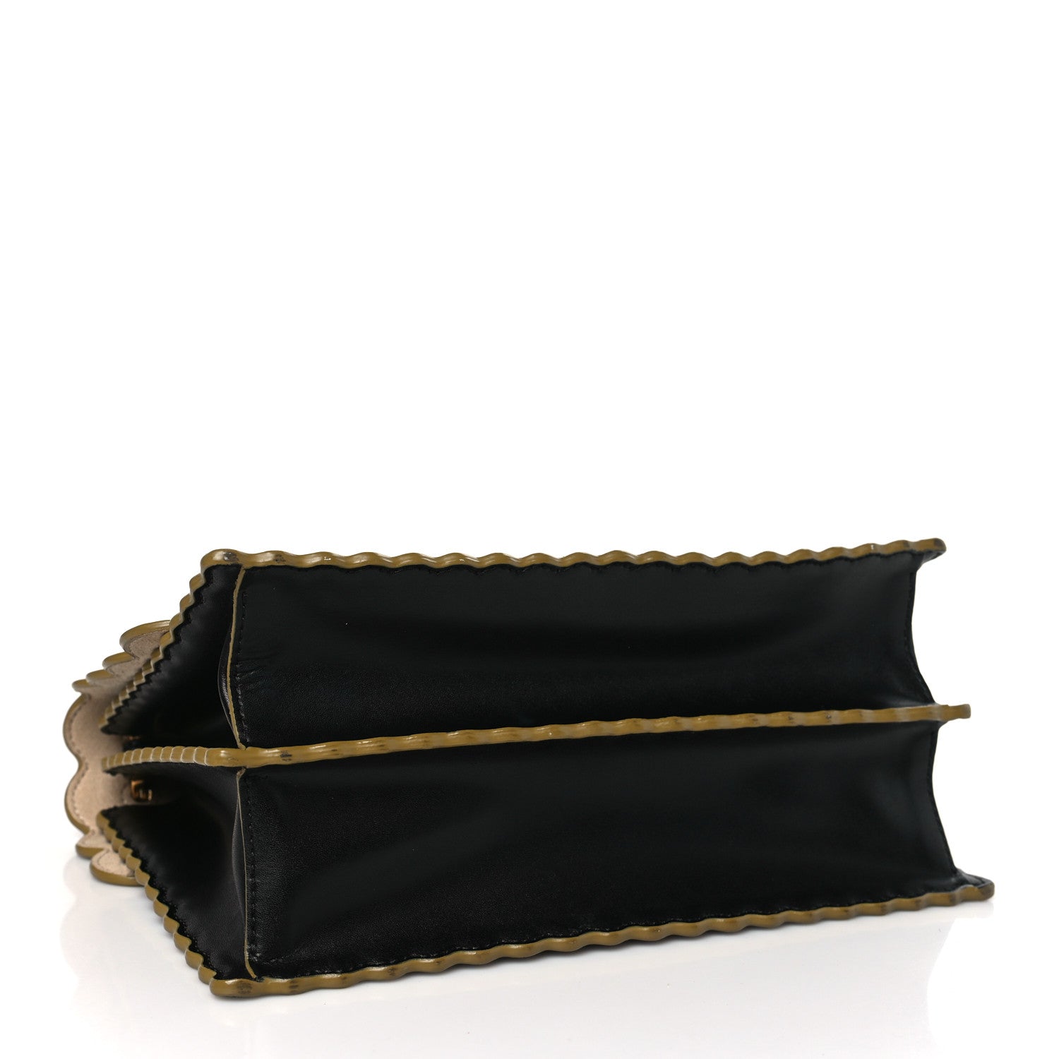 Fendi Vitello Liberty Scalloped Studded Kan I Shoulder Bag Black 4 of 11