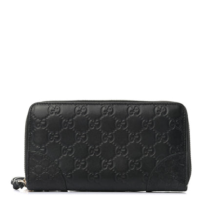 Gucci Guccissima Signature Microguccissima Bree Zip Around Wallet Black 1 of 8