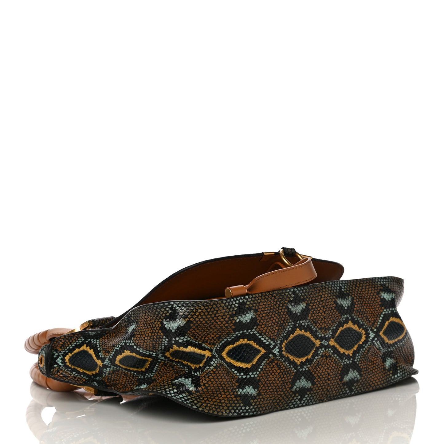 Snakeskin Calfskin Embossed Medium Marcie Satchel Multicolor