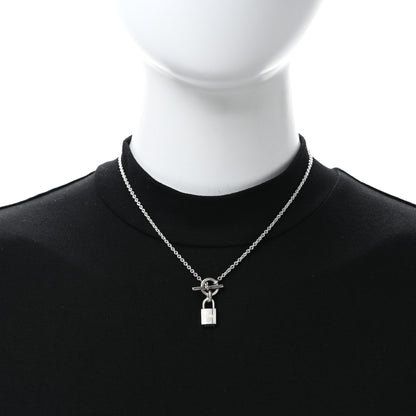 Hermes Sterling Silver Cadenas Kelly Lock Pendant Necklace 3 of 4