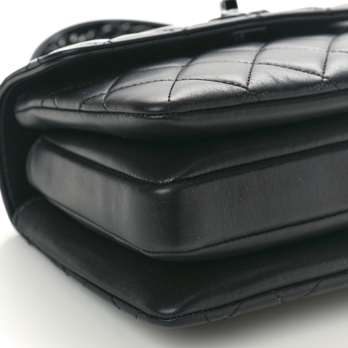 Lambskin Quilted Mini Trendy CC Dual Handle Flap Bag So Black