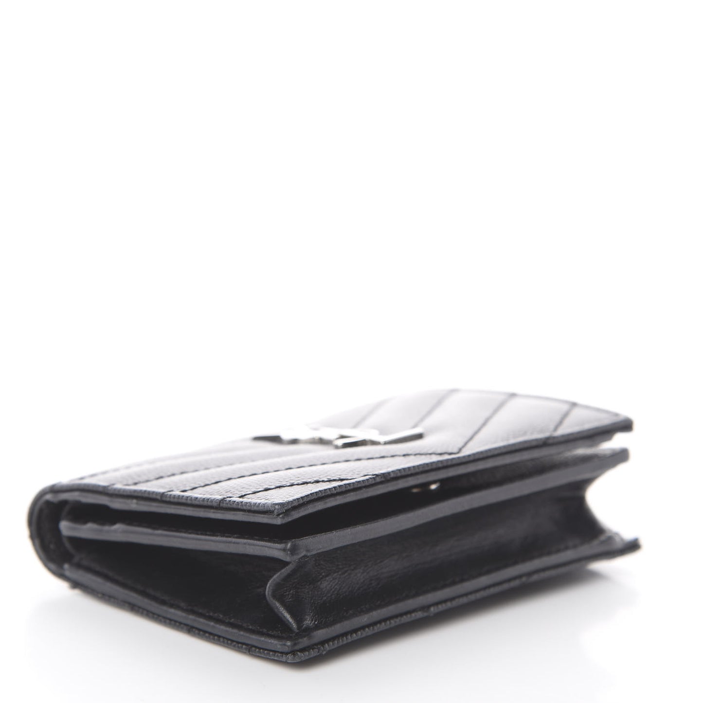 Grain De Poudre Matelasse Chevron Monogram Card Case Black