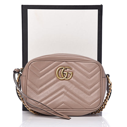 Gucci Calfskin Matelasse Mini GG Marmont Chain Shoulder Bag Porcelain Rose 11 of 11