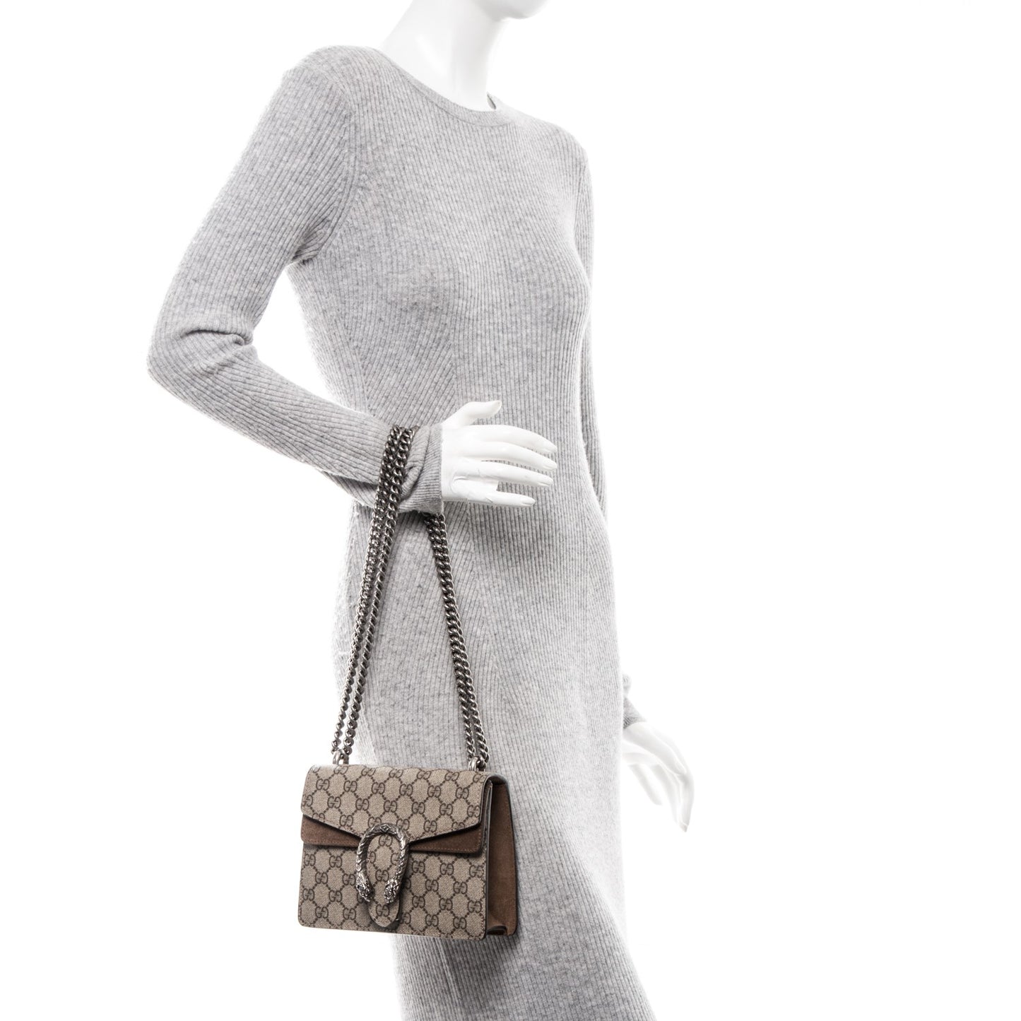 GG Supreme Monogram Mini Dionysus Shoulder Bag Taupe