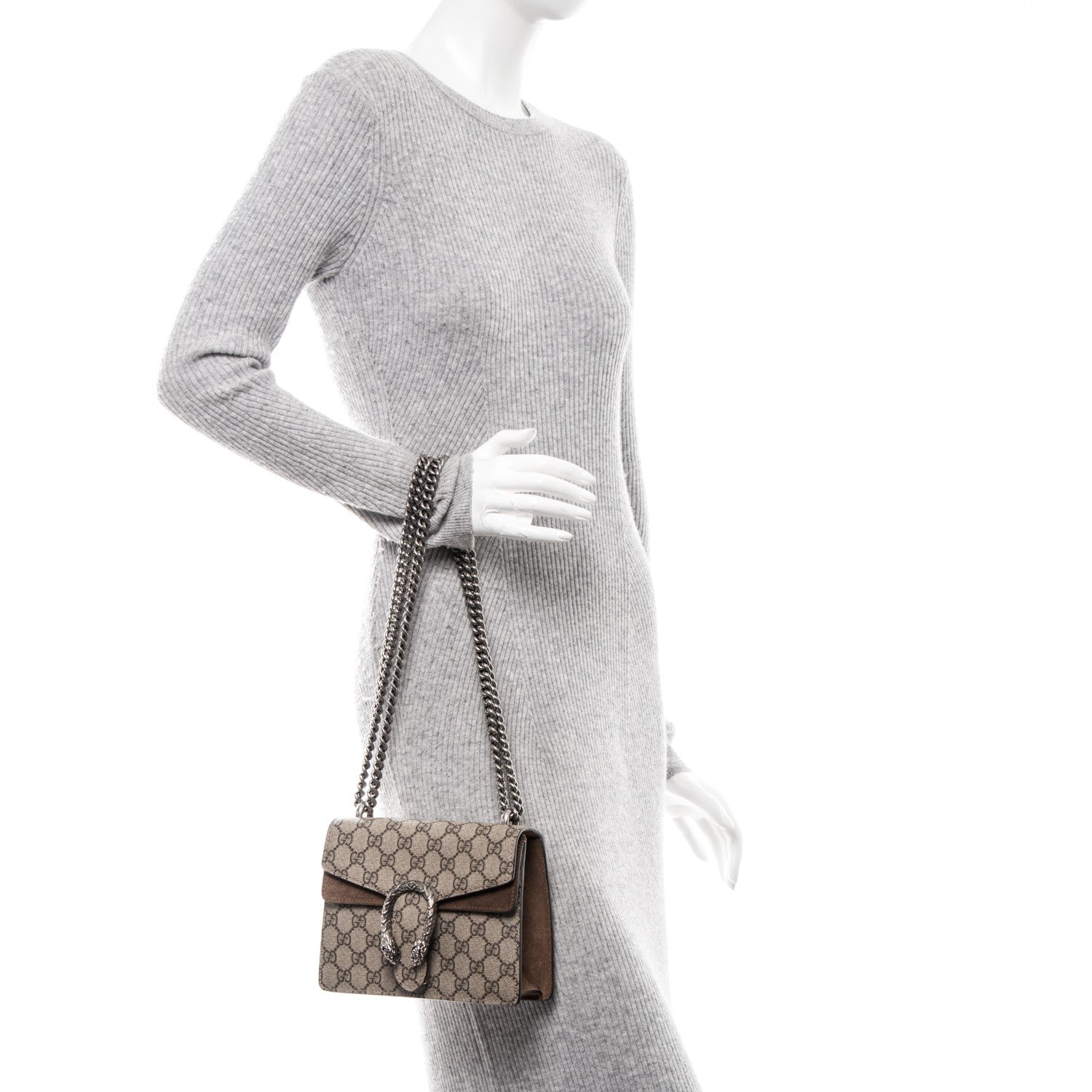 Gucci GG Supreme Monogram Mini Dionysus Shoulder Bag Taupe 11 of 14