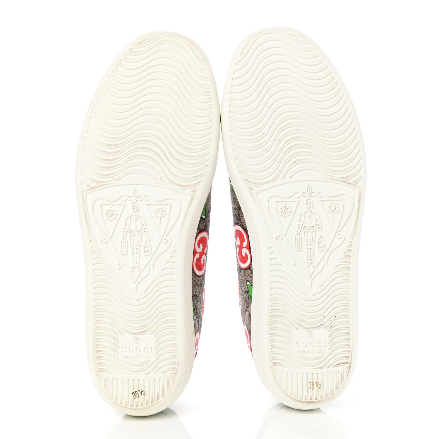 Gucci GG Supreme Monogram Apple Womens Ace Sneakers 35.5 Red 5 of 10
