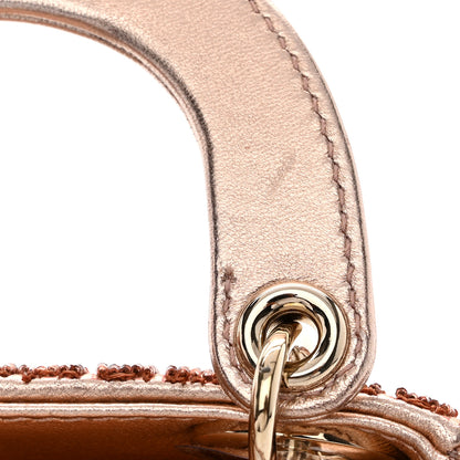 Christian Dior Lambskin Cannage Beaded Embroidery Micro Lady Dior Rose Gold 11 of 11