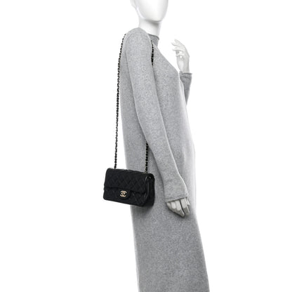 Chanel Lambskin Quilted Mini Rectangular Flap Black 2 of 12
