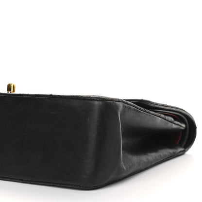 Chanel Lambskin Quilted Medium Double Flap Black 10 of 12