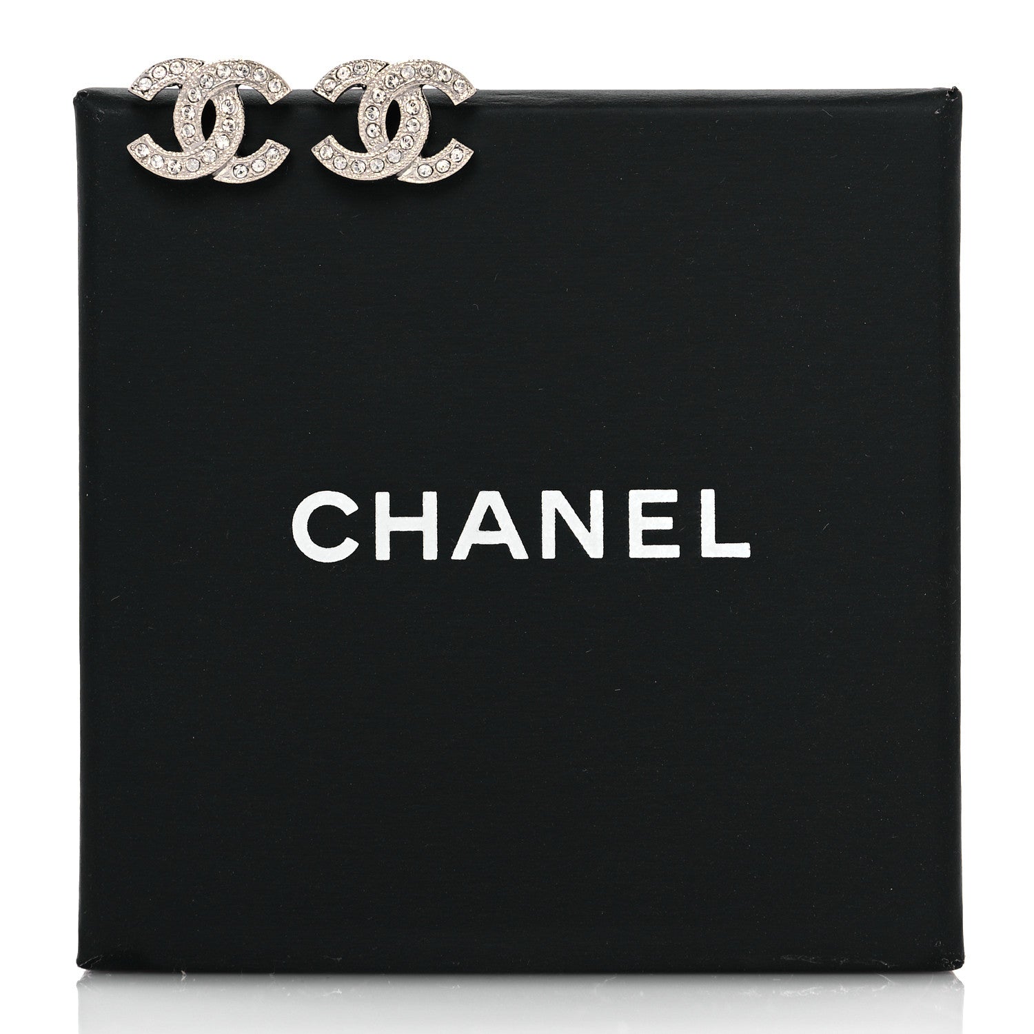 Chanel Crystal Mini Timeless CC Earrings Silver 3 of 5
