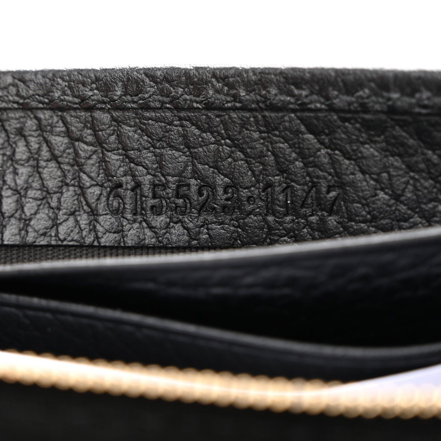 Dollar Calfskin Interlocking G Chain Wallet Black