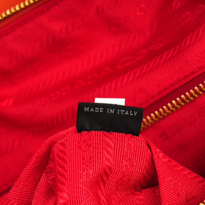 Prada Tessuto Nylon Saffiano Dome Satchel Papaya 7 of 8