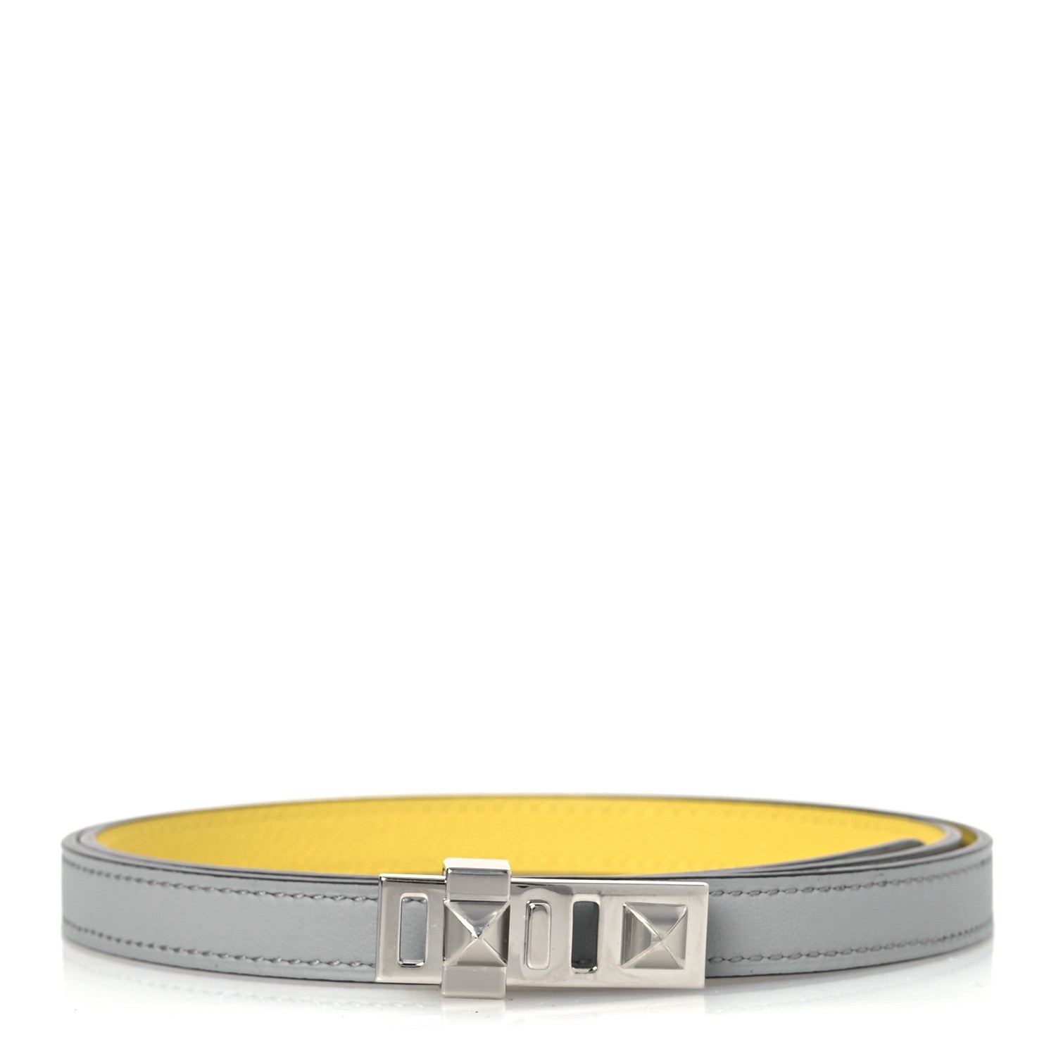 Hermes Swift Epsom 13mm Collier De Chien CDC Belt 75 30 Bleu Glacier Jaune De Naples 1 of 6