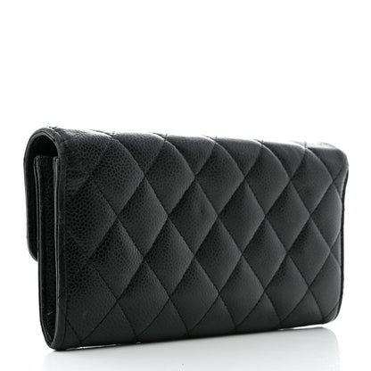 Chanel Caviar Quilted Large Gusset Flap Wallet Black 3 of 10