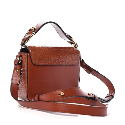 Chloe Patent Textured Shiny Calfskin Mini C Double Carry Sepia Brown 2 of 8