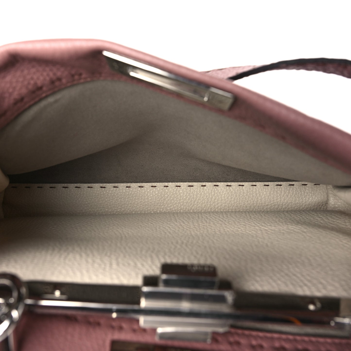 Cuoio Romano Selleria Bi-Color Medium Peekaboo Iconic Satchel English Rose Camelia